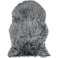 FRAAI Peau de mouton | Elly Gris Foncé | 60x90cm | Gris | Forme libre | Tapis