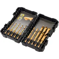 DeWalt Coffret plastique de 10 forets DT50050-QZ HSS Titane Impact Ø 3-3,2-3,5-4-4,5-5-6-8-11-12 mm