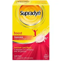 Bayer Supradyn Boost Guarana 20 Comprimes Effervescents Gout Fruite