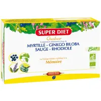 SuperDiet Quatuor Ginkgo Memoire Bio 20x10 ml Ampoule(S)