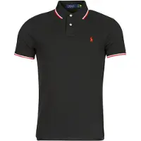 Ralph Lauren pour homme. 710842621001 Polo Slim Fit noir sur mesure (L), Casuel, Coton, Classique, Manche courte
