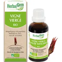 Herbalgem - Vigne Vierge Bio - Complément Alimentaire - Extrait De Bourgeon Frais - Pour Circulation, Antioxidant, Santé de la peau et cardiovasculaire - - 30 ml 30 ml Goutte(S)