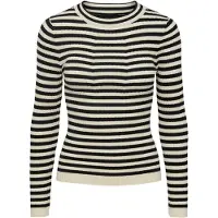 Pieces Pull-over 'Crista' noir / blanc