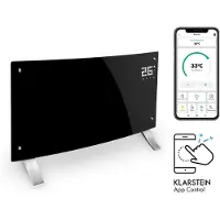 Klarstein Radiateur Electrique à Faible Consommation d'Energie, 2000W Chauffage Electrique d'Intérieur avec Thermostat, Portable, Chauffage Mural, Chauffage d'Appoint, Radiateurs, Pieds en Aluminium