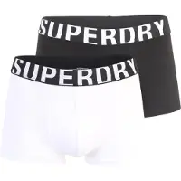 Superdry Dual Logo Trunk Boxers 2 Units Blanc,Noir S Homme