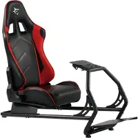 White Shark Chaise de jeu pour le cockpit de simulation de King of Speed Racing, Chaise gaming, Rouge, Noir