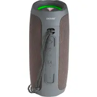 Denver Enceinte Bluetooth Denver avec éclairage LED - Boîte à musique avec batterie rechargeable - Appairage TWS - AUX - BTV220 - Gris