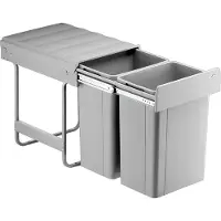 NABER WESCO Collecteur de déchets encastrableDouble 40 DT-26 - 2 x 26 L, coulisse à sortie totale, porte battante