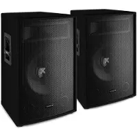 Tracer Lautsprecher - Vony SL15 Lautsprecher -Set - Set von zwei 15 Kisten mit 800 W für Disco -Parteien un (Actif, 2x 400 W), Haut-parleur PA, Noir