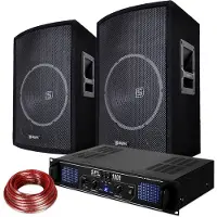 Skytec Combinaison d'enceintes et d'amplificateurs DJ 1000W (Actif), Haut-parleur PA, Noir