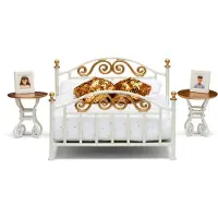 Lundby Brass Bed Set 18292 Educational Toy Doré Enfants