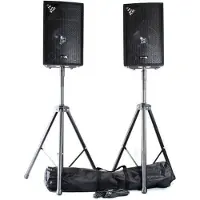 VONYX speakers - SL10 - Jeu de 2 enceintes avec 10 woofers 1000W max - Incl. statieven (Passif), Haut-parleur PA, Noir