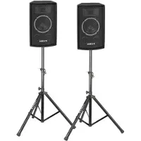 VONYX speakers - SL6 - Jeu de 2 haut-parleurs avec 6 woofers 500W max - Incl. statieven (Passif), Haut-parleur PA, Noir