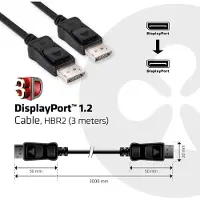 Club 3D Câble DisplayPort 1.2 3 mètres Noir
