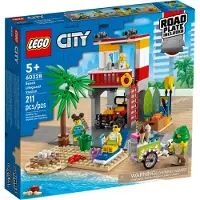 LEGO 60328 City Station de sauvetage, avec véhicule tout-terrain, plage et figurines