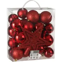 House of Seasons Boules de Noël House of Seasons Unbreakable Rouge 8 cm (40 Pièces)