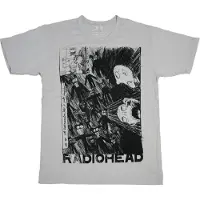 Radiohead Hommes, T-shirt, Scribble, Gris, (L)