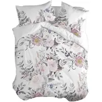 Happy Fiday Home Delicate bouquet Housse de couette 200 x 200 cm 100% coton Fabriqué en Europe