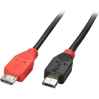 Lindy 31718 USB 2.0 Kabel Micro-B / Mini-B OTG, 1m Micro-B St Mini-B