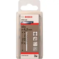 Bosch Hss-co Din338 4.2x43x75 Mm Metal Drill Bit 10 Units Argenté