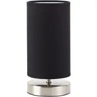Brilliant Lampe de table Clarie | lampe de table moderne | métal/textile | fer/noir | interrupteur intermédiaire à cordon | 1x E14 max. 40 W