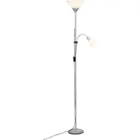 Brilliant Lampe Spari LED Lèche-plafond argent/blanc | 1x LED-A60, E27, ampoule LED 9.5W incluse, (806lm, 2700K) | Avec interrupteur intermédiaire à cordon