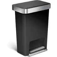 Simplehuman Poubelle rectangulaire avec sac poubelle plastique 45 litres - Noir -