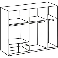 Fresh To Go Armoire à portes coulissantes Level, 2 portes, 200 x 65 x 216 cm, chêne planches, gris verre