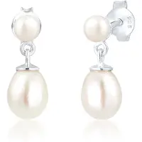 Elli PREMIUM Boucles d'oreilles argent / blanc perle