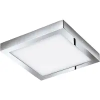 Eglo Plafonnier à panneau LED 33668 Crosslink FUEVA-C chrome L : 30 cm l : 30 cm H : 4 cm dimmable IP44 2700-6500K avec fonction Connect