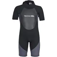 Trespass Scuba 3 Mm Junior Short Sleeve Back Zip Neoprene Suit Noir 7-8 Years Garçons