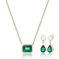 Elli Parure de bijoux or / vert / blanc
