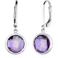 Elli Boucles d'oreilles violet / argent