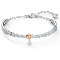 Swarovski Bracelet - - Lifelong Heart - Métal rosé - Cristaux incolores - Motif cœur