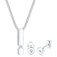 Elli DIAMONDS Parure de bijoux 'Geo, Rechteck' argent