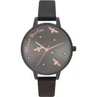 Olivia Burton Montre femme - - OB16PQ02 - Cuir noir - Cadran 34 mm - Mouvement à quartz