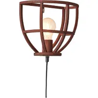Brilliant Lampe Matrix Applique murale Câble d'alimentation et interrupteur couleur rouille | 1x G95, E27, 60W, convient aux lampes normales (non incluses) | Avec interrupteur intermédiaire à cordon