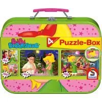 Sonstige Verlage Puzzle - Bibi Blockserg, 2x60 + 2x100 pièces, boîte en métal