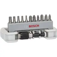 Bosch Accesorios 2608522129 - Set 11 pièces embout de vissage avec porte-embout PH1-PH2-PH3/ PZ1-PZ2-PZ3/ T10-T15-T20-T25-T30, 25 mm