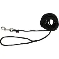 Trixie Laisse à pister ronde, noire pour chien - taille S–M : L 10 m x 5 mm de diamètre