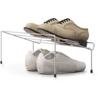 Metaltex meuble à chaussures 2 étagères blanc/beige 42 x 24 x 17 cm — Rangement 8 paires