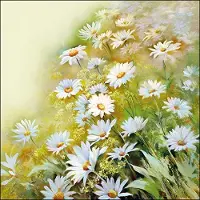 Generique 20 SERVIETTES PAPIER CHAMPS MARGUERITES 33CM