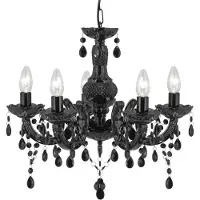 Searchlight Plafonnier, noir, 93 cm, MARIE THERESE
