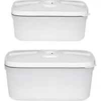 Maku Récipient Alimentaire Sous Vide 2pcs, Boîte de conservation, Transparent, Blanc