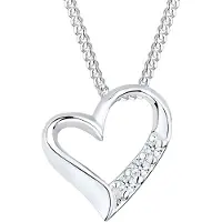 Elli DIAMONDS Chaîne 'Herz' argent / blanc