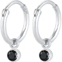 Elli Boucles d'oreilles noir / argent