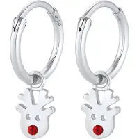 Elli Boucles d'oreilles rouge / argent