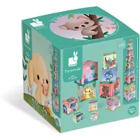 Janod Tour d'empilage animaux - Jouets éducatifs en carton dès 1 an