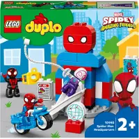 LEGO 10940 DUPLO Marvel Spider-Man Quartier général, jouet pour enfants à construire avec la figurine de Spider-Man, dès 2 ans