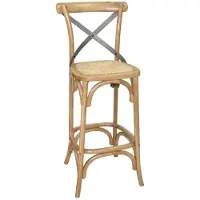 Bolero Tabouret de bar avec dossier, en bois de chêne